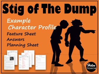 Stig of the Dump Character Profile Example, Feature Sheet, Answers & Template