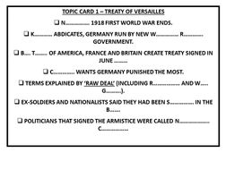 Nazi Germany: Topic Card Gap Fills