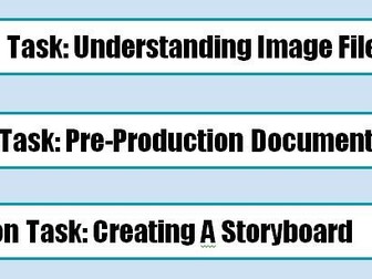 Pre-production, Storyboards and File Formats Worksheets