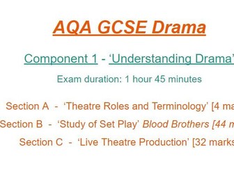 Walking Talking Mock ('Blood Brothers') - GCSE Drama, AQA Component 1: 'Understanding Drama'