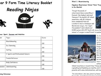 Sport-Themed Reading Booklet (Form Time Literacy)
