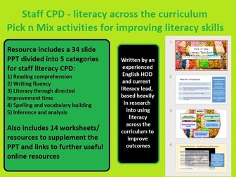 Literacy across the curriculum - staff training CPD pick n mix task bank