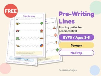 FREE Pre-Writing Tracing Lines – Pencil Control Patterns – EYFS / Nursery, No Prep