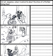 Little Red Riding Hood: Cut out, sequence, colour in and write about ...