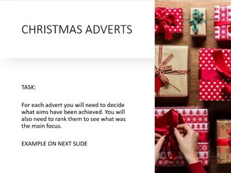 Christmas Advert Lesson
