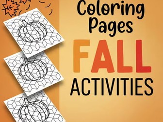 Fall Coloring Pages Geometric Autumn, Fall Leaves, Apple, Pumpkin Art Activities