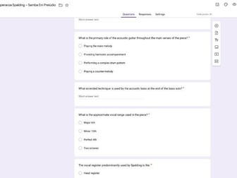 Google Form Quiz Edexcel GCSE Samba Em Prelúdio