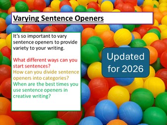Creative Writing - Sentence Openers