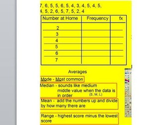 Averages - Series of lesson presentations, incl notes, tasks and task ideas KS3/KS4