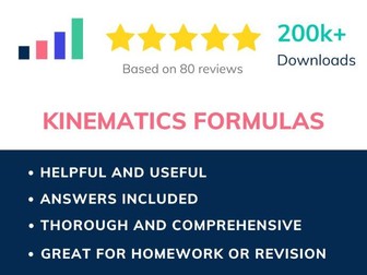 Kinematics formulas