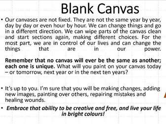 KS3 Assembly Blank Canvas /New Beginning