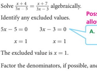 Topic: Solve Rational Equations