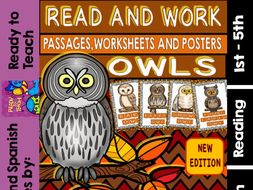 Owls Easy Readings and Worksheets (Life Cycle -Flip Flaps and more...)