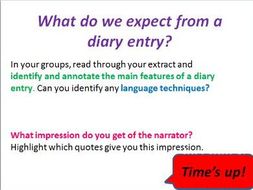 Writing a diary entry