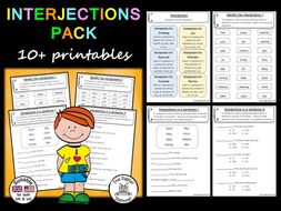 Interjection Pack (Parts of Speech) – 10+ printables | Teaching Resources