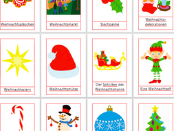 25 Christmas vocabulary Flashcards in German- Weihnachten