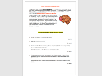 Edexcel GCSE Psychology: Neuropsychology Work Booklet