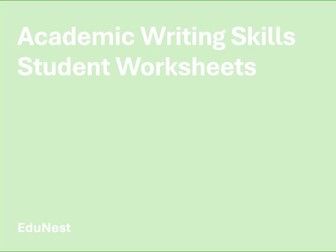 Academic Writing Skills Worksheets