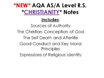 *NEW* AQA AS/ A Level Religious Studies *CHRISTIAINITY* notes