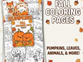 Fall Pumpkin Coloring pages | Cute Autumn Coloring Pages for PreK- 3rd