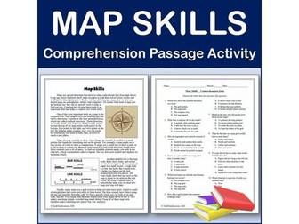 Map Skills Reading Comp Passage & Activity | Editable
