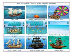 Treasure Hunt English PowerPoint Game Template FREE READ ONLY SHOW