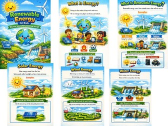 Renewable Energy Worksheets for Kids | KS2 Science | Solar Wind Water Energy | Age 7–11