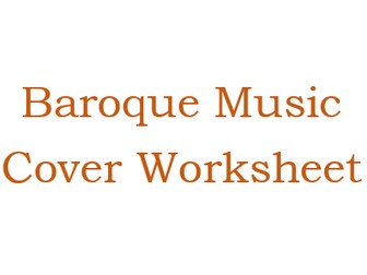 Baroque Music Cover Worksheet