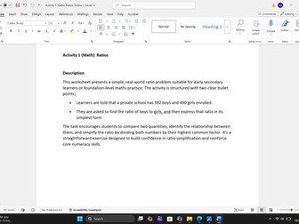 EduNest Activity 1 – Ratios (Worksheet)