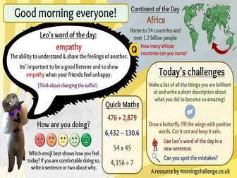 Well-being morning challenge slides