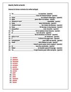 Ouvrir, Partir, Sortir French verbs worksheet | Teaching Resources