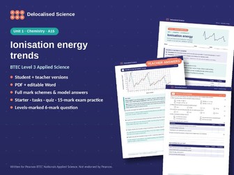Ionisation Energy Trends | BTEC Applied Science Unit 1