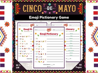 Cinco De Mayo Emoji Pictionary Game : Fun and Engaging Learning Game Printable