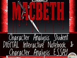 Shakespeare's Macbeth: Character Analysis-Digital and Printable!