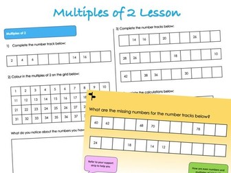 Year 3 Multiplication and Division - Multiples of 2 Lesson