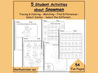 5 Printable Student Activities About Winter Snowman to Build Critical Thinking Skills