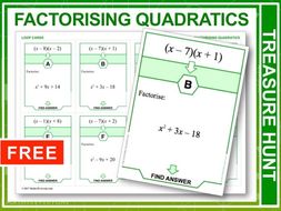Factorising Quadratics (Treasure Hunt)