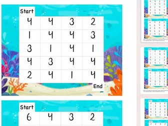 Under the Sea theme number mazes