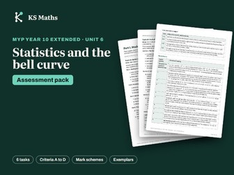MYP Year 10 Extended Statistics and the bell curve assessment pack
