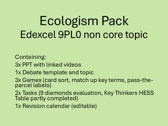 Edexcel Politics Ecologism