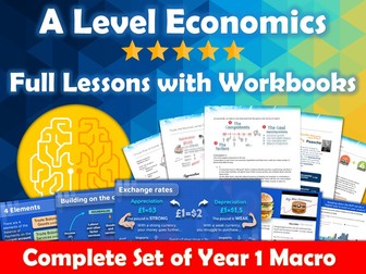 Complete Year 1 Macroeconomics Lesson Slides and Workbooks - AQA Economics