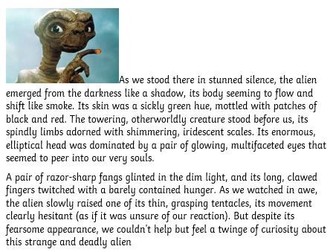 KS2 Alien Character Description Model Text