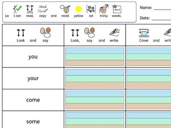 Jolly Phonics Tricky Words - Yellow set  Worksheet and PPT (inPrint)