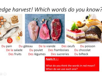 FRENCH KS3 Food and drink topic,