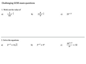 Challenging GCSE maths exam question practice