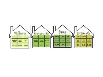 Muted Green Place Value Houses