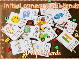 Initial Consonant Blends Clip it Cards