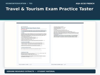 AQA GCSE French 8652 - Travel & Tourism Exam Practice Taster