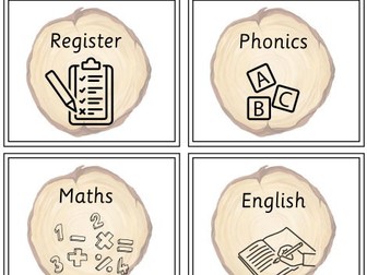 Natural Log Slice Visual Timetable Cards