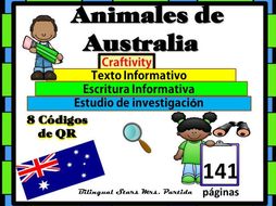 Animales de AUSTRALIA Australian animals Reading Writ QRCodes ResearchText Art